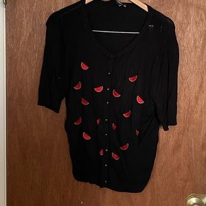 Black watermelon cardigan 4x
